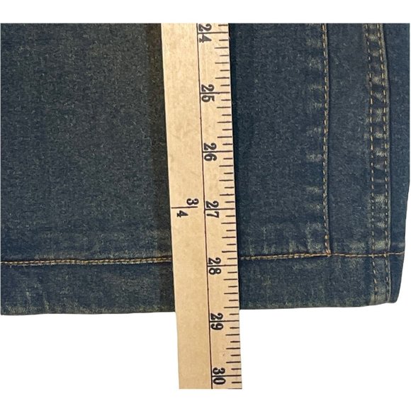 Company Ellen Tracy Button Up Mid Length Denim Coat Jean Jacket Blue Womens 6 - Picture 8 of 12